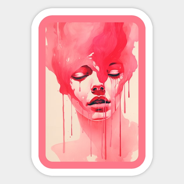 melted paint on wet face Sticker by gibah